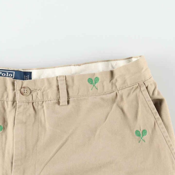 Ralph Lauren POLO by Ralph Lauren all-over print chino pants, men's size W36 (approx.) cotton Beige type Vintage Second Hand