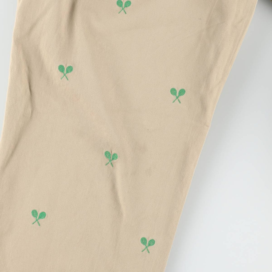 Ralph Lauren POLO by Ralph Lauren all-over print chino pants, men's size W36 (approx.) cotton Beige type Vintage Second Hand