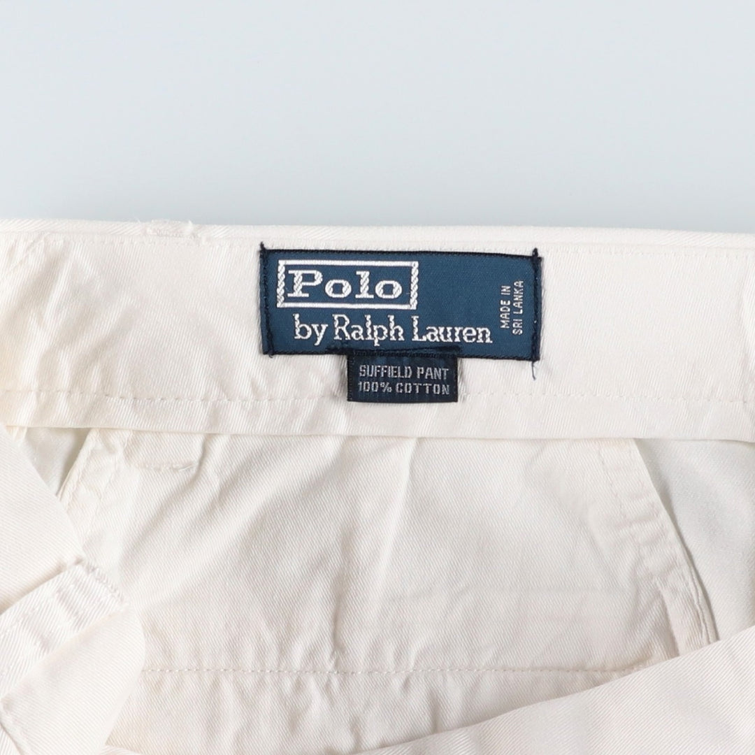 Ralph Lauren POLO by Ralph Lauren SUFFIELD PANT Chino pants for men, equivalent to W32 cotton white type Vintage Second Hand
