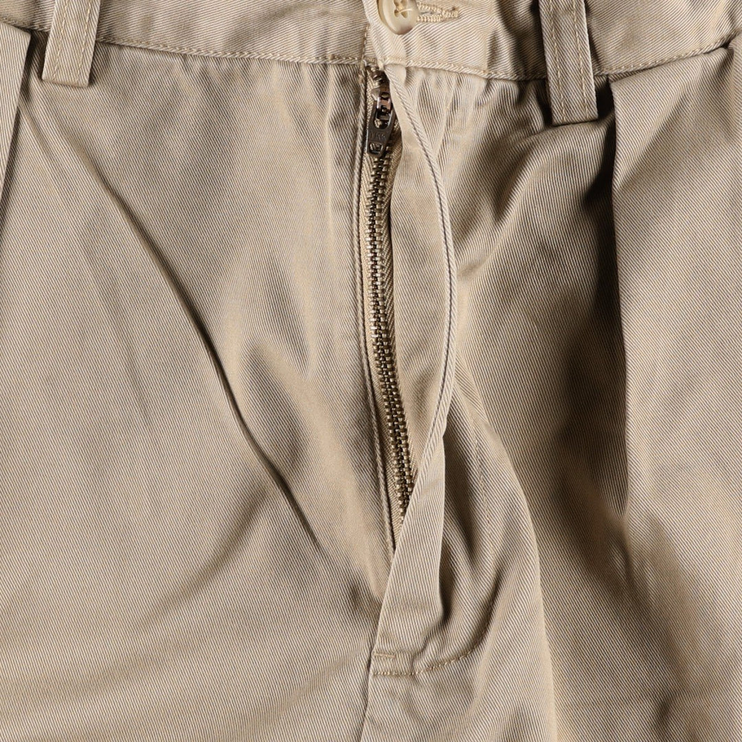 Ralph Lauren POLO by Ralph Lauren ANDREW PANT, two-pleat chino pants, men's, W32 equivalent cotton Beige type Vintage Second Hand