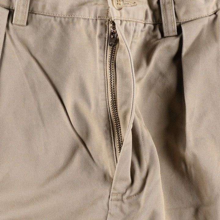 Ralph Lauren POLO by Ralph Lauren ANDREW PANT, two-pleat chino pants, men's, W32 equivalent cotton Beige type Vintage Second Hand