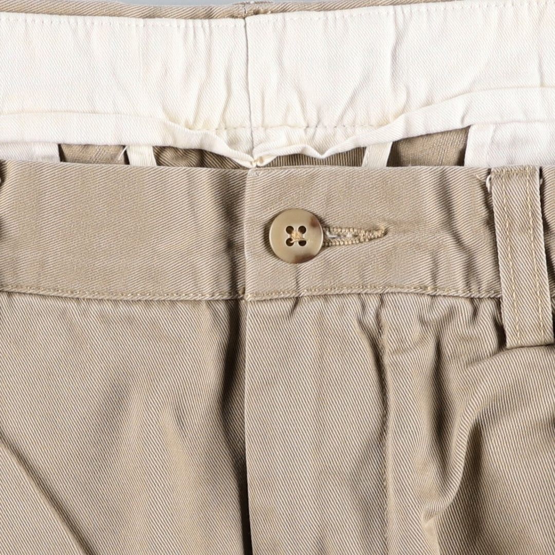 Ralph Lauren POLO by Ralph Lauren ANDREW PANT, two-pleat chino pants, men's, W32 equivalent cotton Beige type Vintage Second Hand