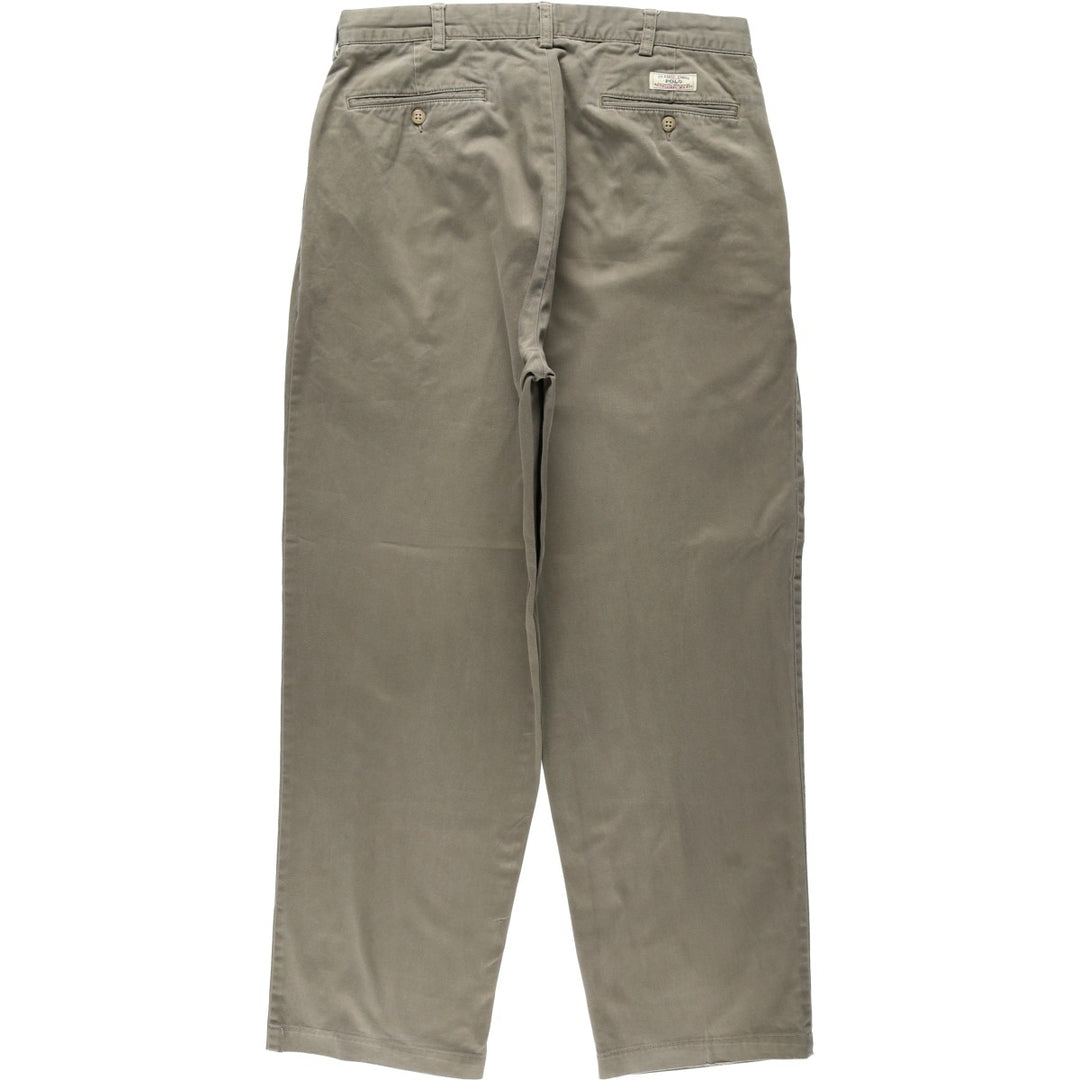 Ralph Lauren POLO by Ralph Lauren ANDREW PANT Two-pleat chino pants for men, equivalent to W33 cotton Khaki type Vintage Second Hand
