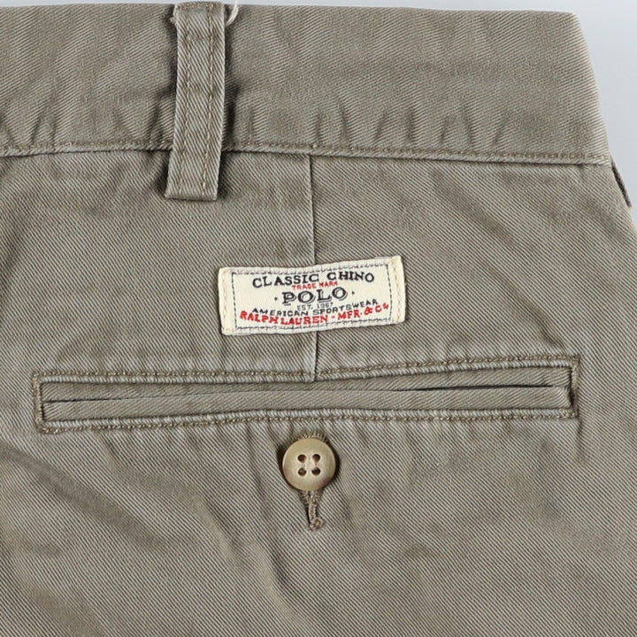 Ralph Lauren POLO by Ralph Lauren ANDREW PANT Two-pleat chino pants for men, equivalent to W33 cotton Khaki type Vintage Second Hand