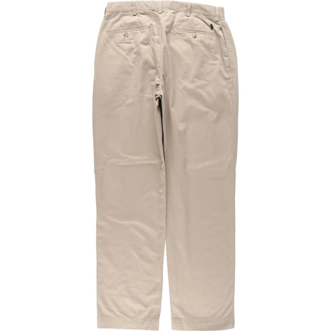 Ralph Lauren POLO by Ralph Lauren ETHAN PANT Two-pleat chino pants for men, size W34 cotton Beige type Vintage Second Hand