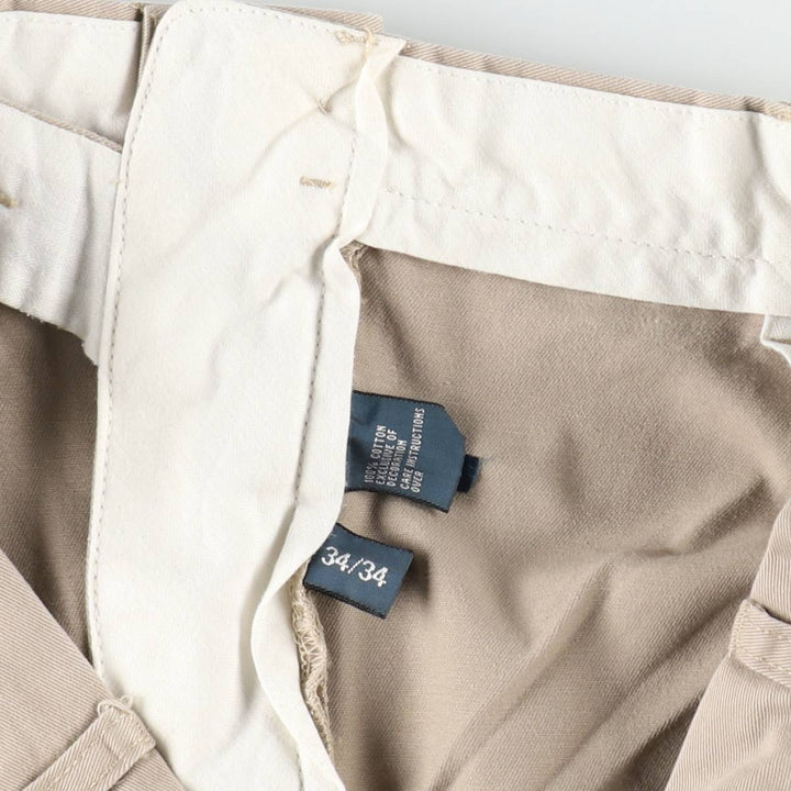 Ralph Lauren POLO by Ralph Lauren ETHAN PANT Two-pleat chino pants for men, size W34 cotton Beige type Vintage Second Hand