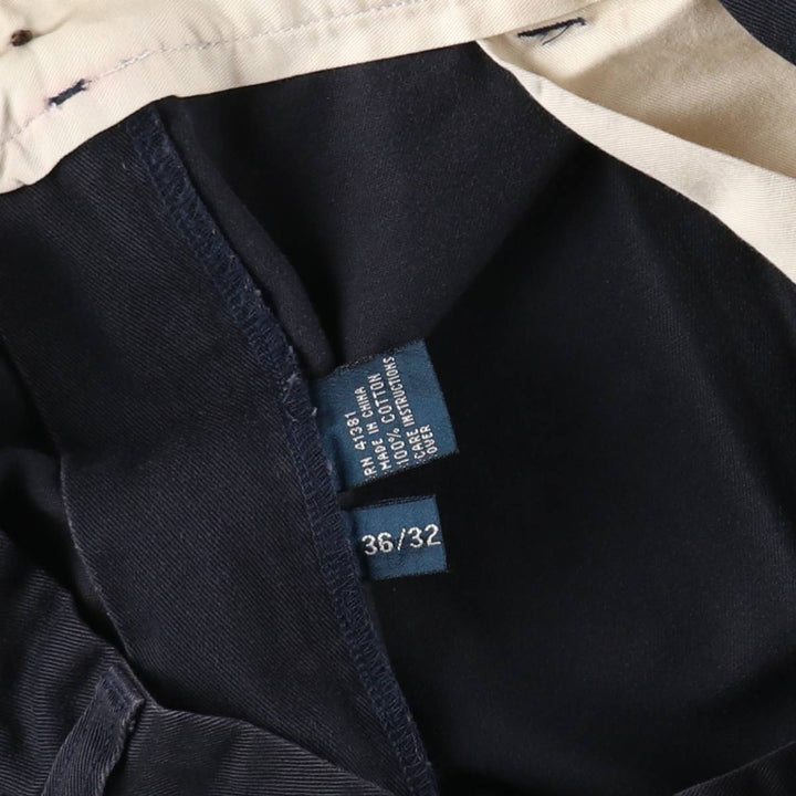 Ralph Lauren POLO by Ralph Lauren ANDREW PANT Two-pleat chino pants for men, equivalent to W34 cotton navy blue type Vintage Second Hand