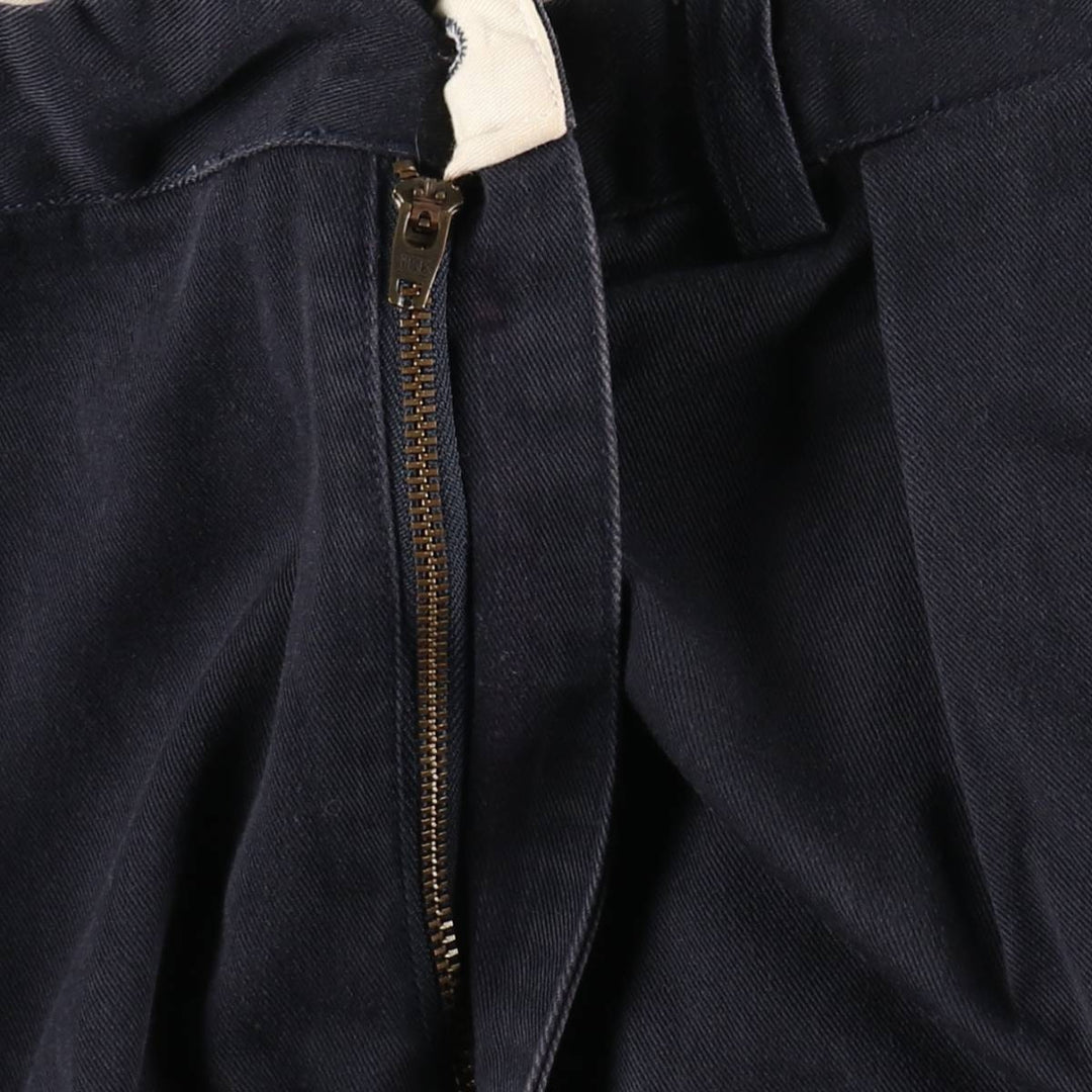 Ralph Lauren POLO by Ralph Lauren ANDREW PANT Two-pleat chino pants for men, equivalent to W34 cotton navy blue type Vintage Second Hand