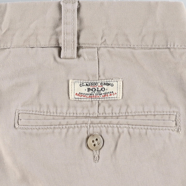 Ralph Lauren POLO by Ralph Lauren ANDREW PANT Two-pleat chino pants for men, equivalent to W33 cotton Beige type Vintage Second Hand