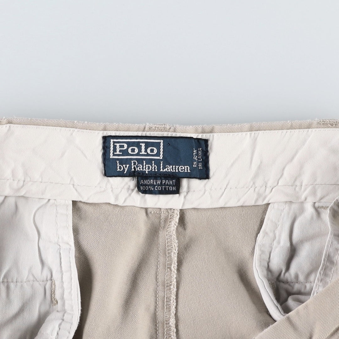 Ralph Lauren POLO by Ralph Lauren ANDREW PANT Two-pleat chino pants for men, equivalent to W33 cotton Beige type Vintage Second Hand