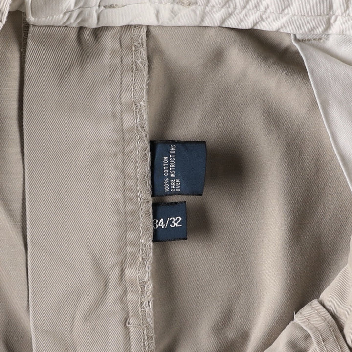 Ralph Lauren POLO by Ralph Lauren ANDREW PANT Two-pleat chino pants for men, equivalent to W33 cotton Beige type Vintage Second Hand