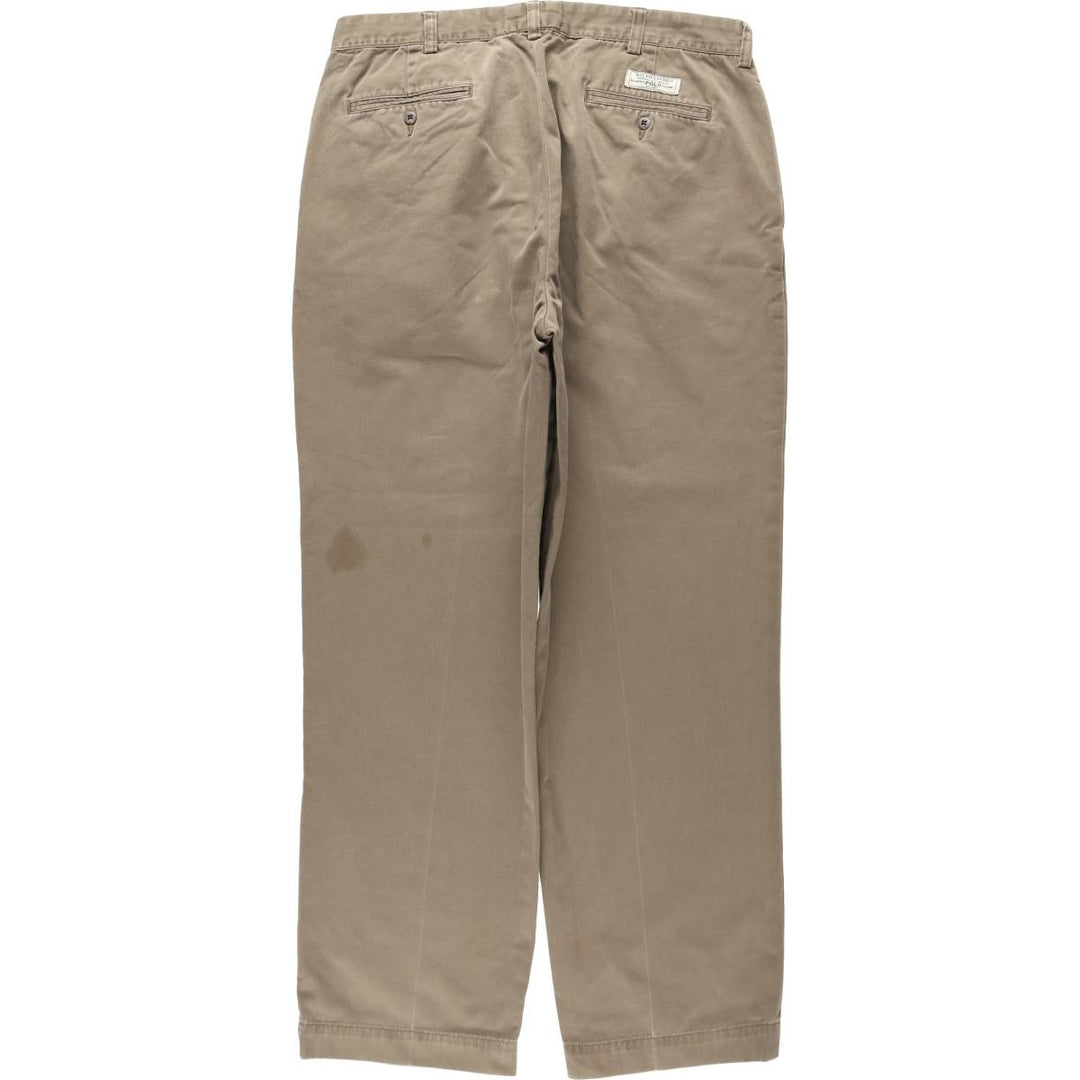 Ralph Lauren POLO by Ralph Lauren ANDREW PANT Two-pleat chino pants for men, equivalent to w36 cotton brown type Vintage Second Hand