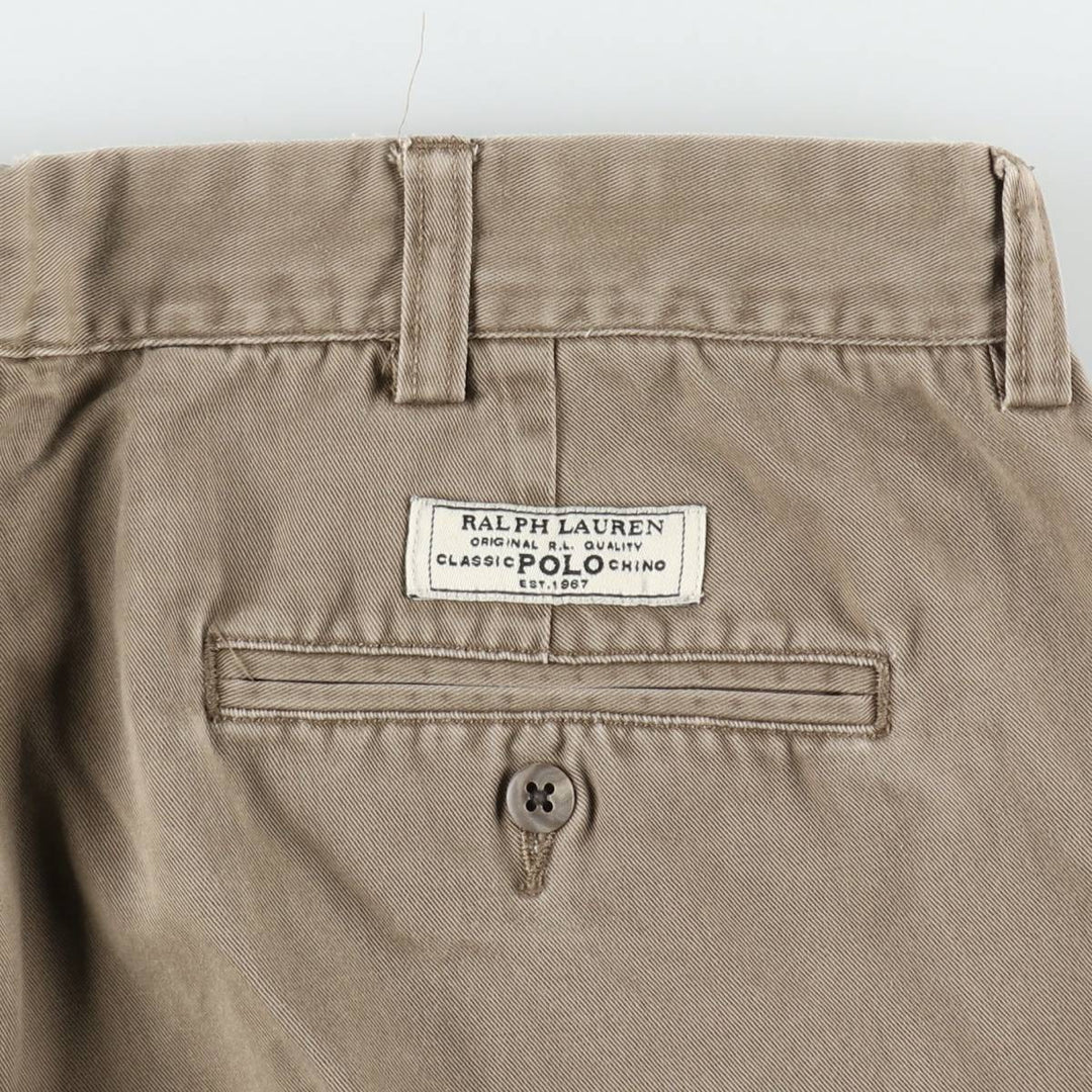 Ralph Lauren POLO by Ralph Lauren ANDREW PANT Two-pleat chino pants for men, equivalent to w36 cotton brown type Vintage Second Hand