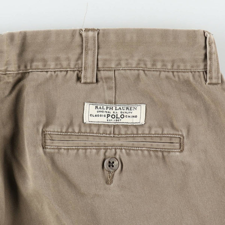 Ralph Lauren POLO by Ralph Lauren ANDREW PANT Two-pleat chino pants for men, equivalent to w36 cotton brown type Vintage Second Hand