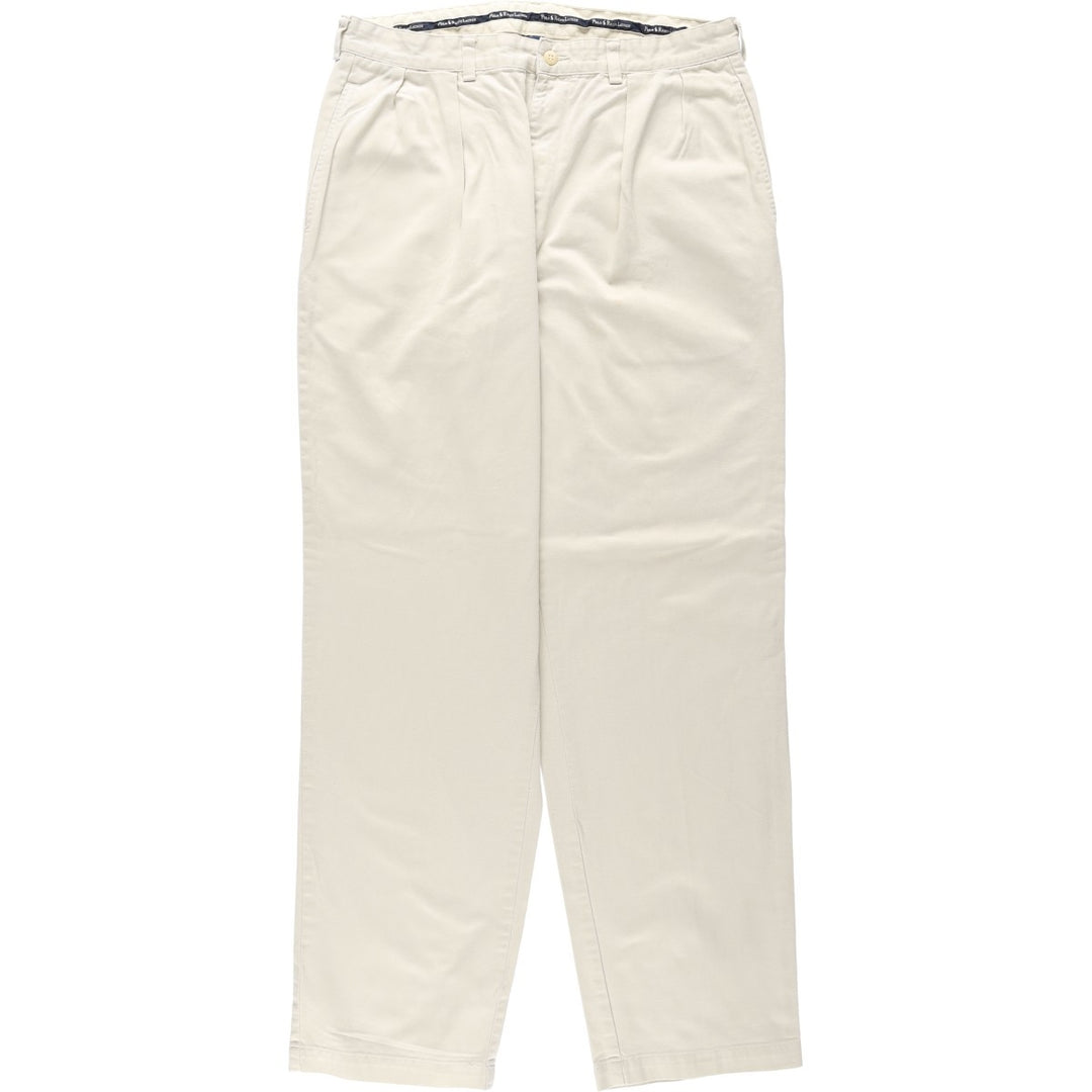 Ralph Lauren Polo Ralph Lauren Two-pleat Chino Pants for Men, W34 equivalent cotton Beige type Vintage Second Hand