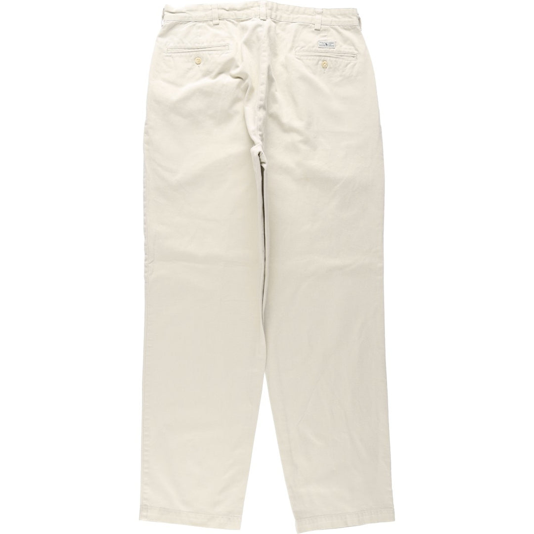 Ralph Lauren Polo Ralph Lauren Two-pleat Chino Pants for Men, W34 equivalent cotton Beige type Vintage Second Hand