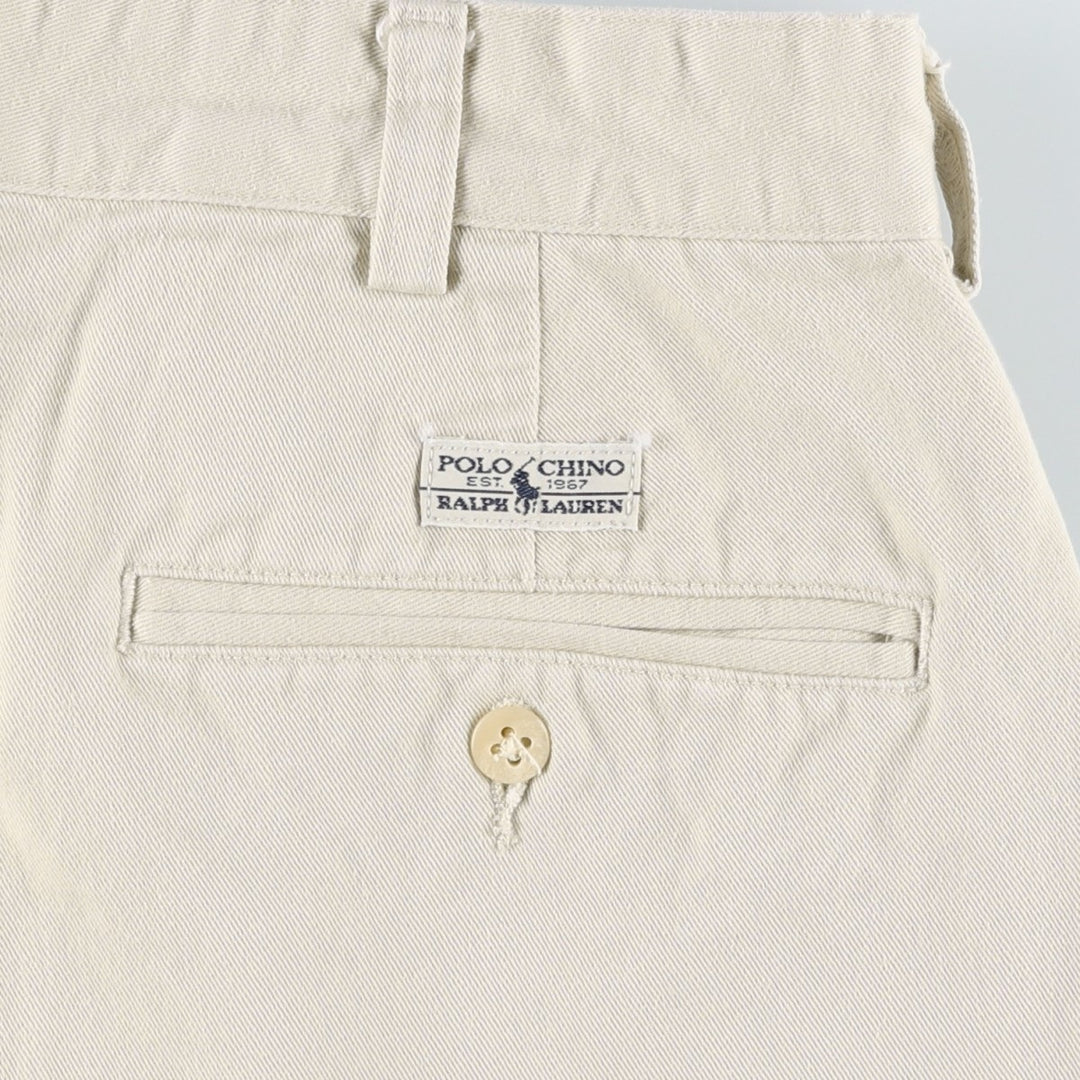 Ralph Lauren Polo Ralph Lauren Two-pleat Chino Pants for Men, W34 equivalent cotton Beige type Vintage Second Hand