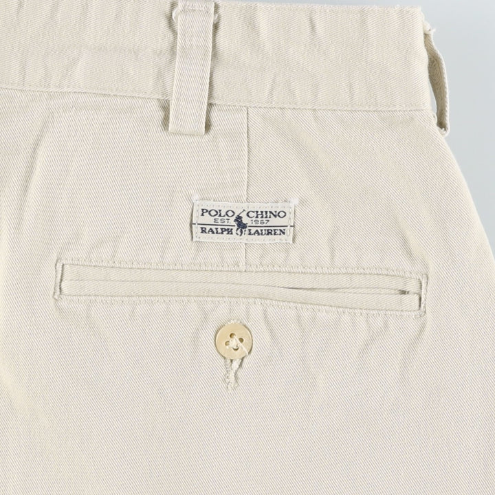 Ralph Lauren Polo Ralph Lauren Two-pleat Chino Pants for Men, W34 equivalent cotton Beige type Vintage Second Hand
