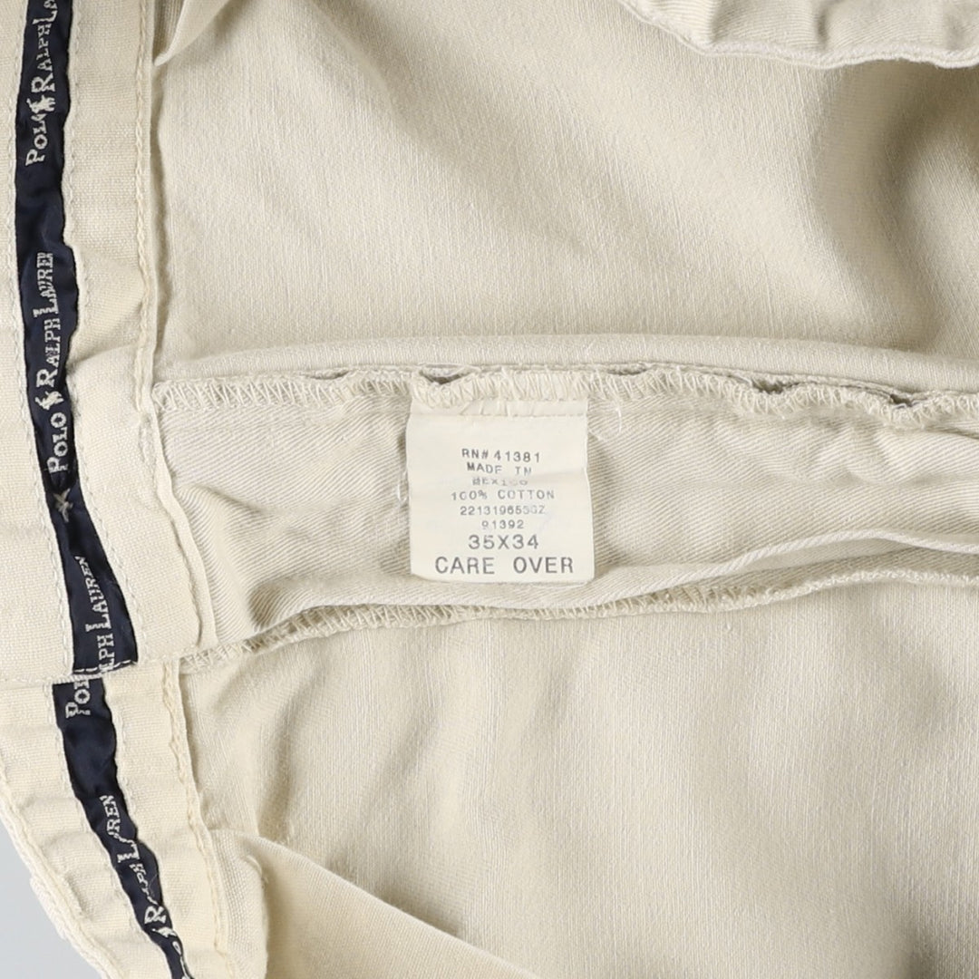 Ralph Lauren Polo Ralph Lauren Two-pleat Chino Pants for Men, W34 equivalent cotton Beige type Vintage Second Hand