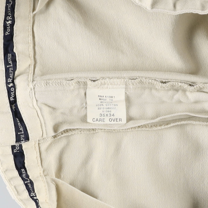 Ralph Lauren Polo Ralph Lauren Two-pleat Chino Pants for Men, W34 equivalent cotton Beige type Vintage Second Hand