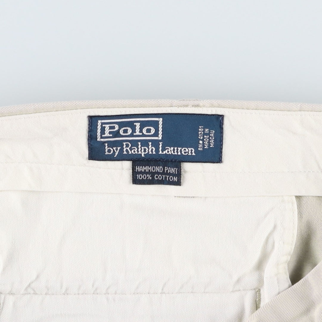 Ralph Lauren POLO RALPH LAUREN HAMMOND PANT, two-pleat chino pants, men's size W36 cotton Beige type Vintage Second Hand