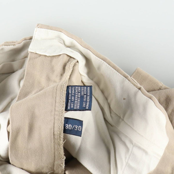 Ralph Lauren POLO by Ralph Lauren ANDREW PANT Two-pleat chino pants for men, W30 equivalent cotton Beige type Vintage Second Hand
