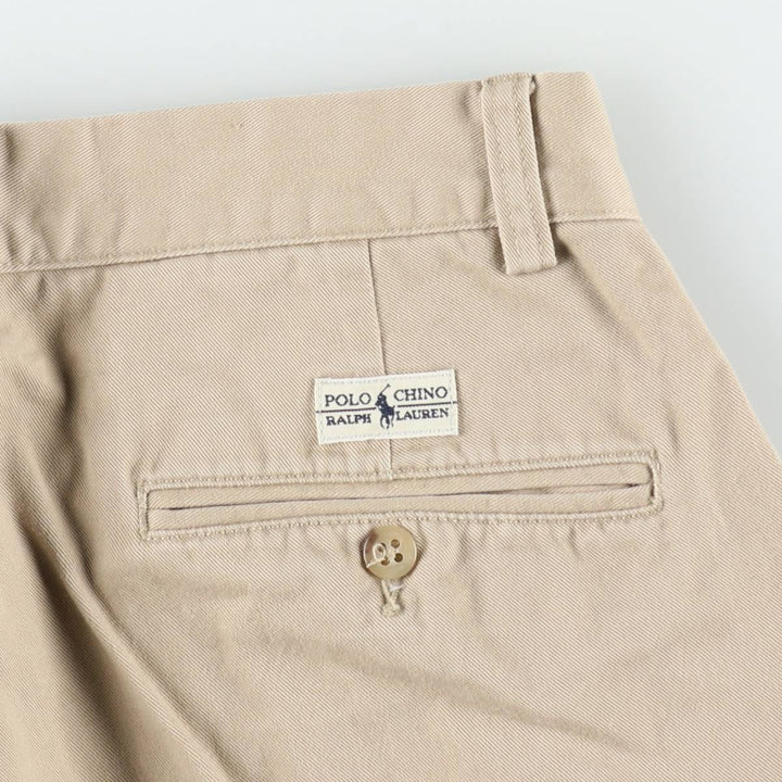 Ralph Lauren POLO by Ralph Lauren ANDREW PANT Two-pleat chino pants for men, W30 equivalent cotton Beige type Vintage Second Hand
