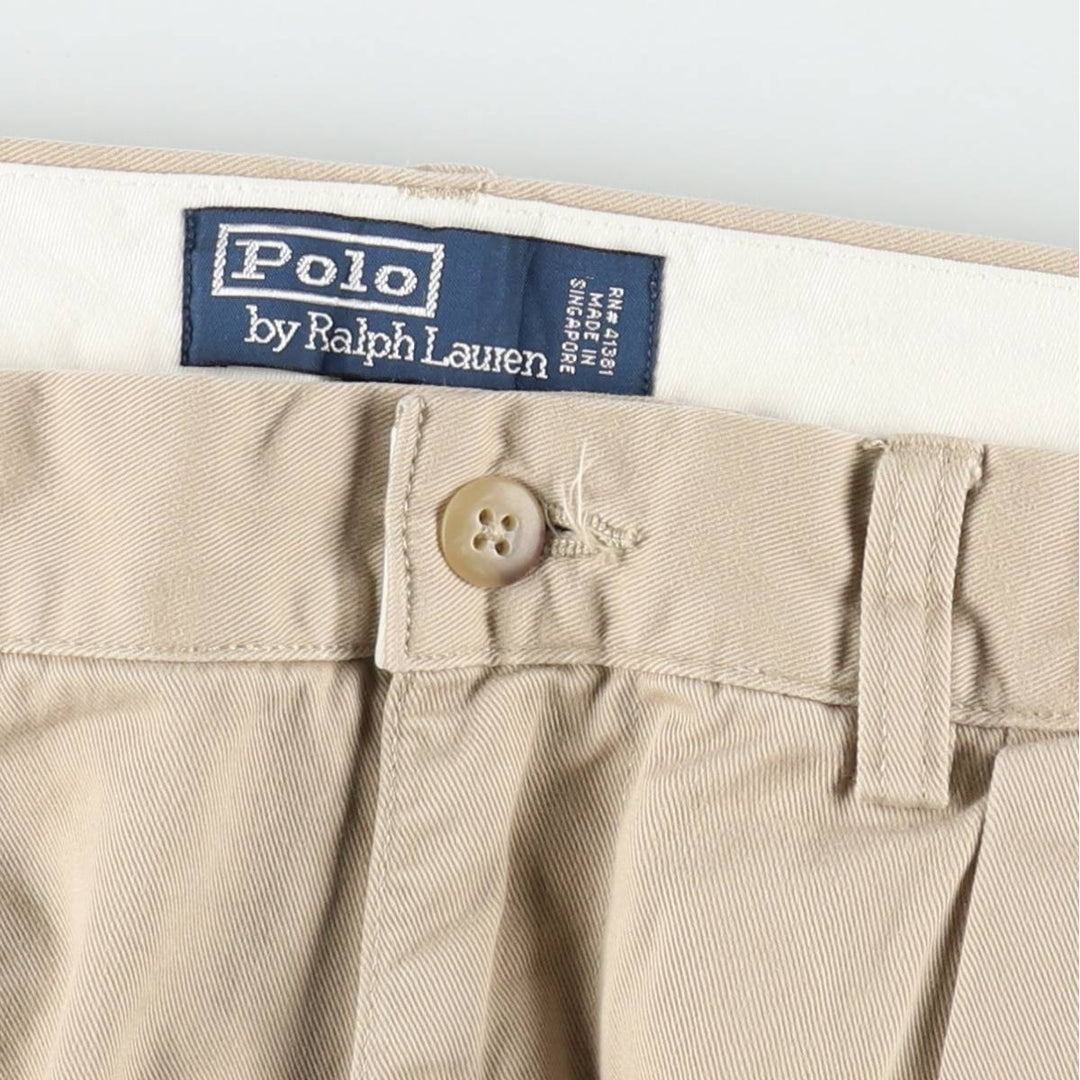 Ralph Lauren POLO by Ralph Lauren ANDREW PANT Two-pleat chino pants for men, W30 equivalent cotton Beige type Vintage Second Hand
