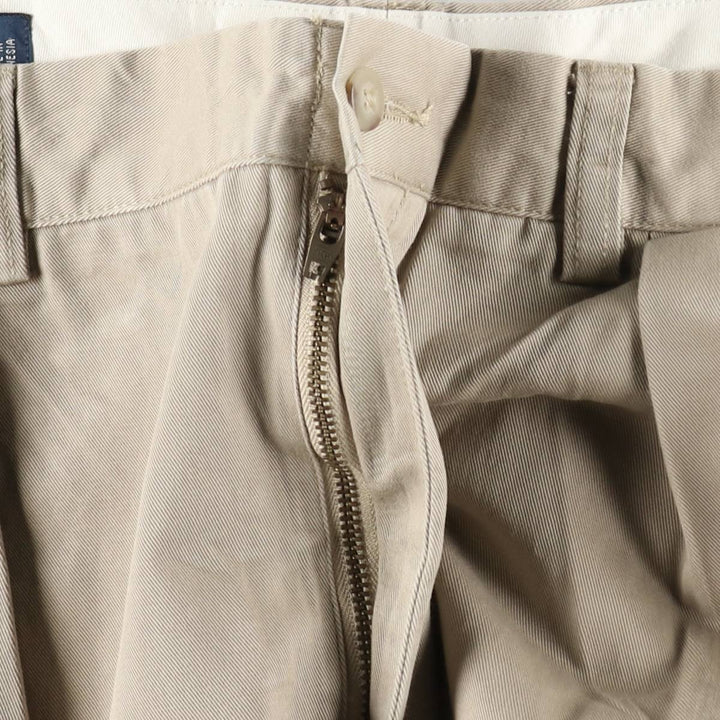Ralph Lauren POLO by Ralph Lauren ANDREW PANT, two-pleat chino pants, men's, W35 equivalent cotton beige type brown Vintage Second Hand