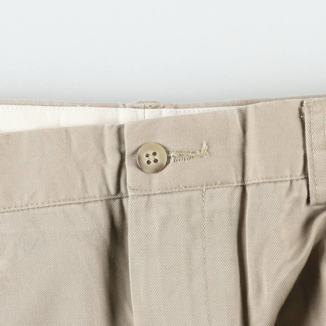 Ralph Lauren POLO by Ralph Lauren ANDREW PANT, two-pleat chino pants, men's, W35 equivalent cotton beige type brown Vintage Second Hand