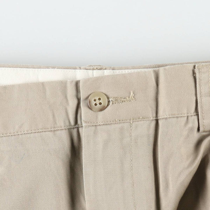 Ralph Lauren POLO by Ralph Lauren ANDREW PANT, two-pleat chino pants, men's, W35 equivalent cotton beige type brown Vintage Second Hand