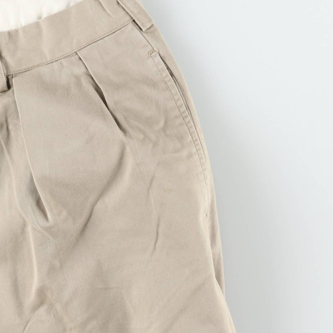 Ralph Lauren POLO by Ralph Lauren ANDREW PANT, two-pleat chino pants, men's, W35 equivalent cotton beige type brown Vintage Second Hand