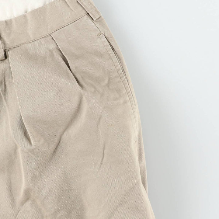 Ralph Lauren POLO by Ralph Lauren ANDREW PANT, two-pleat chino pants, men's, W35 equivalent cotton beige type brown Vintage Second Hand