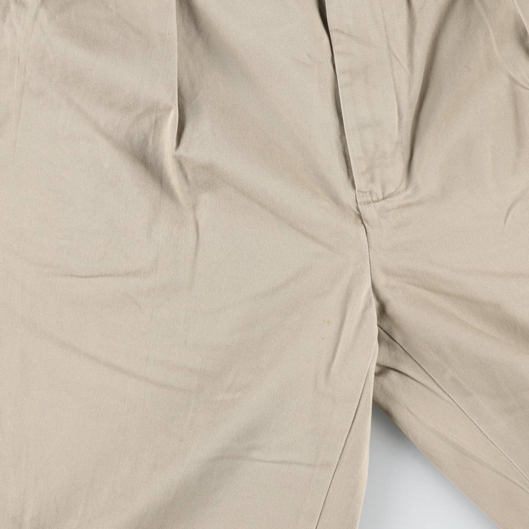 Ralph Lauren POLO by Ralph Lauren ANDREW PANT, two-pleat chino pants, men's, W35 equivalent cotton beige type brown Vintage Second Hand