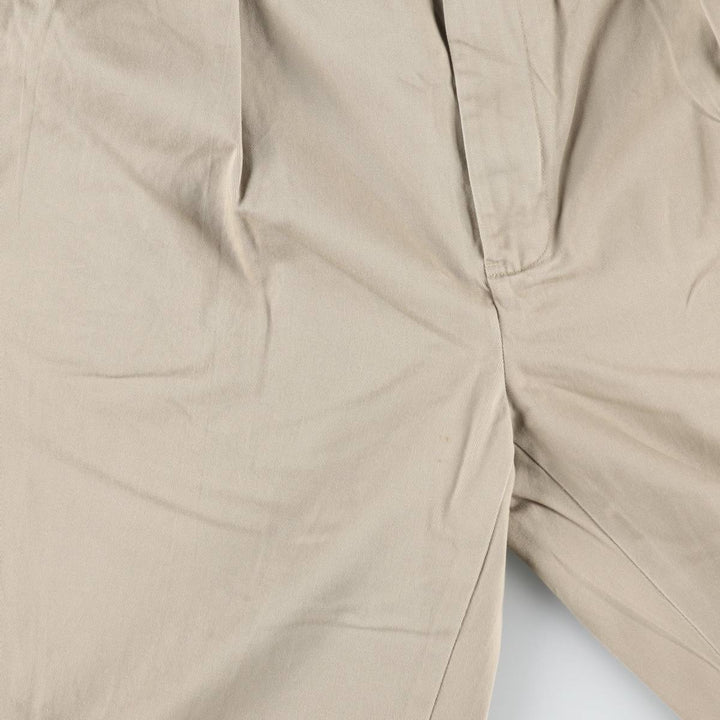 Ralph Lauren POLO by Ralph Lauren ANDREW PANT, two-pleat chino pants, men's, W35 equivalent cotton beige type brown Vintage Second Hand
