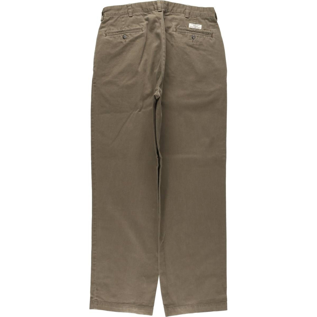 Ralph Lauren POLO by Ralph Lauren ANDREW PANT Two-pleat chino pants for men, equivalent to W34 cotton brown type Vintage Second Hand