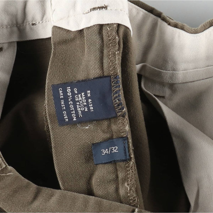 Ralph Lauren POLO by Ralph Lauren ANDREW PANT Two-pleat chino pants for men, equivalent to W34 cotton brown type Vintage Second Hand
