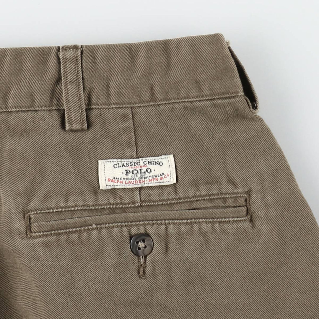 Ralph Lauren POLO by Ralph Lauren ANDREW PANT Two-pleat chino pants for men, equivalent to W34 cotton brown type Vintage Second Hand