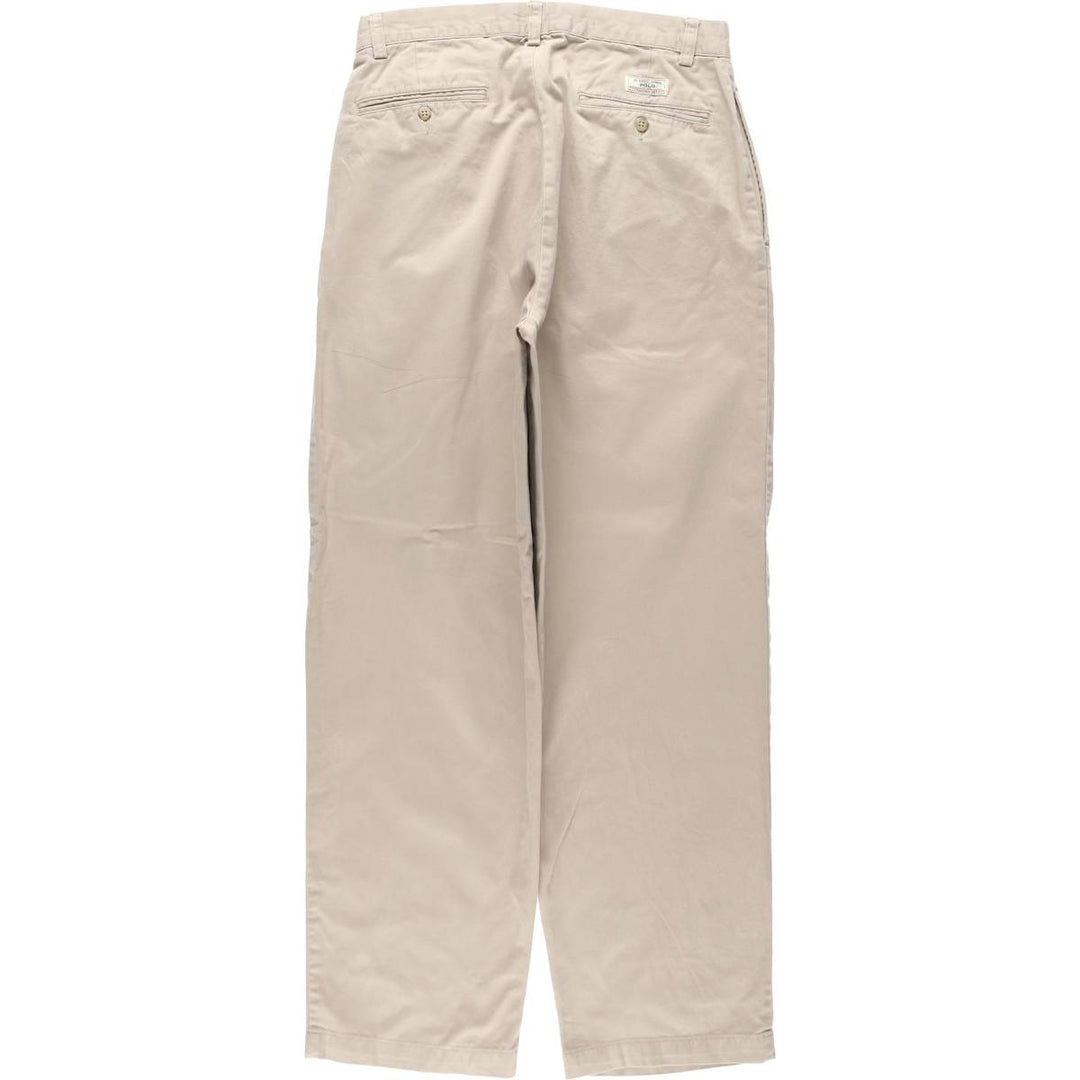 Ralph Lauren POLO by Ralph Lauren ANDREW PANT Two-pleat chino pants for men, W30 equivalent cotton Beige type Vintage Second Hand