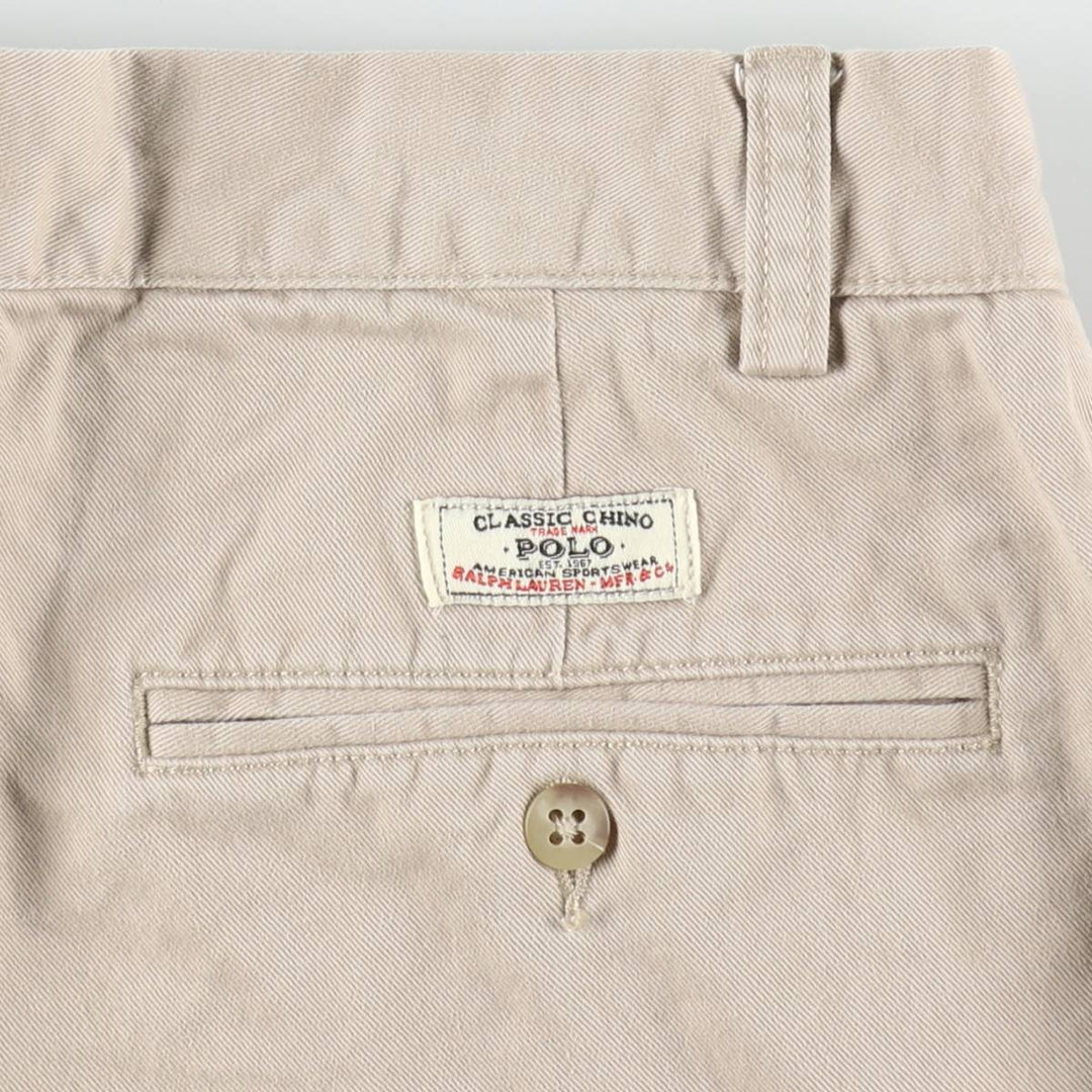 Ralph Lauren POLO by Ralph Lauren ANDREW PANT Two-pleat chino pants for men, W30 equivalent cotton Beige type Vintage Second Hand
