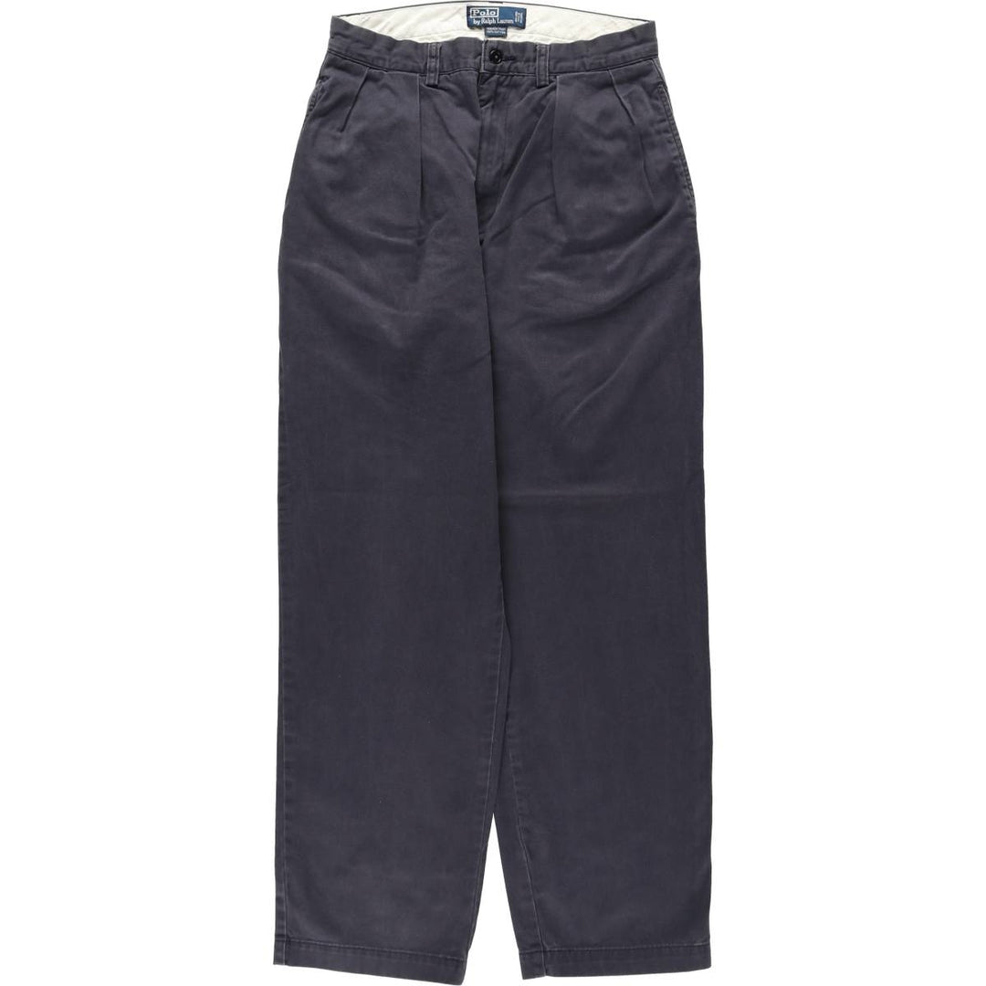 Ralph Lauren POLO by Ralph Lauren ANDREW PANT Two-pleat Chino Pants Men's Size W29 cotton navy blue type Vintage Second Hand