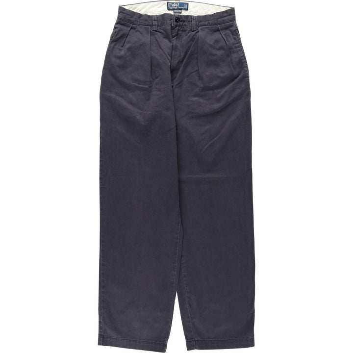 Ralph Lauren POLO by Ralph Lauren ANDREW PANT Two-pleat Chino Pants Men's Size W29 cotton navy blue type Vintage Second Hand