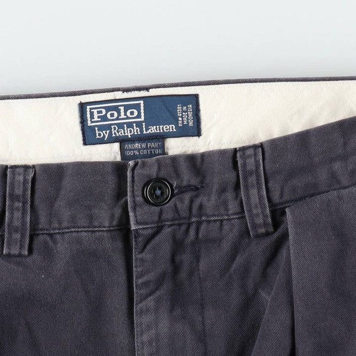 Ralph Lauren POLO by Ralph Lauren ANDREW PANT Two-pleat Chino Pants Men's Size W29 cotton navy blue type Vintage Second Hand