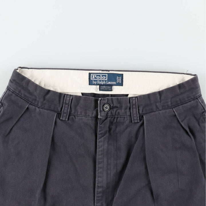 Ralph Lauren POLO by Ralph Lauren ANDREW PANT Two-pleat Chino Pants Men's Size W29 cotton navy blue type Vintage Second Hand