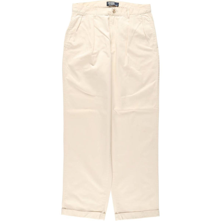 Ralph Lauren POLO by Ralph Lauren Two-pleat Chino Pants for Men, W31 equivalent cotton Beige type Vintage Second Hand