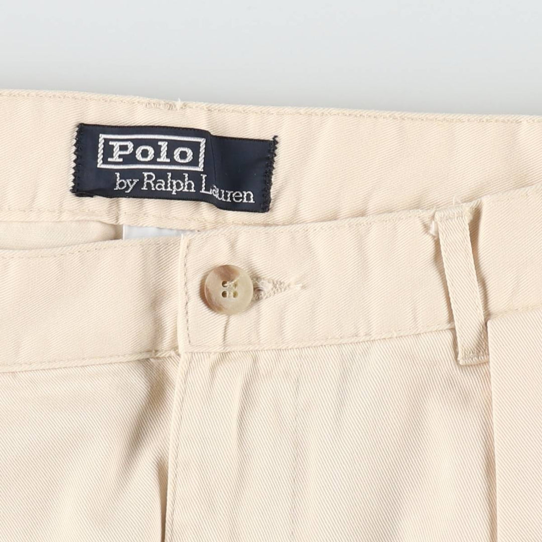 Ralph Lauren POLO by Ralph Lauren Two-pleat Chino Pants for Men, W31 equivalent cotton Beige type Vintage Second Hand