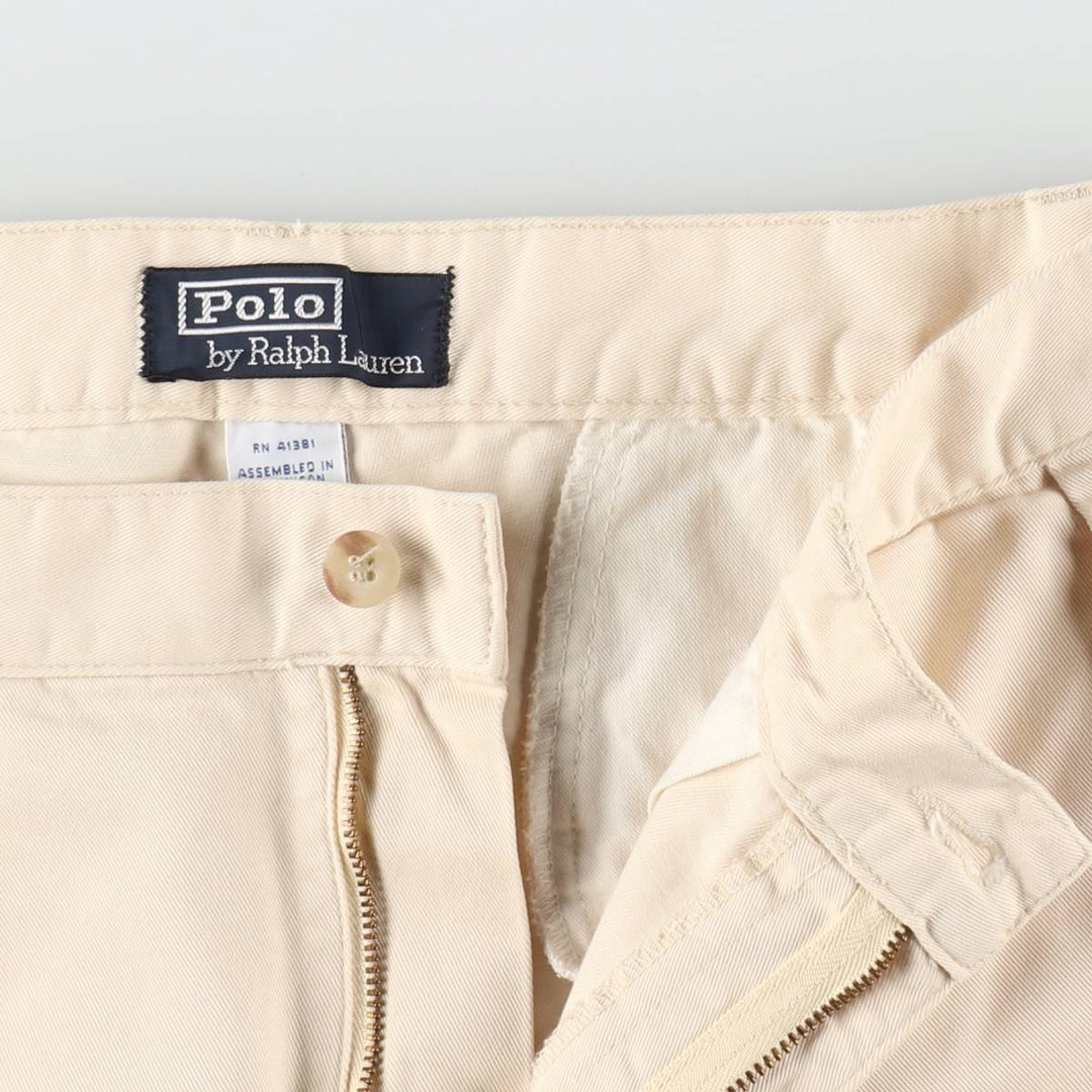 Ralph Lauren POLO by Ralph Lauren Two-pleat Chino Pants for Men, W31 equivalent cotton Beige type Vintage Second Hand
