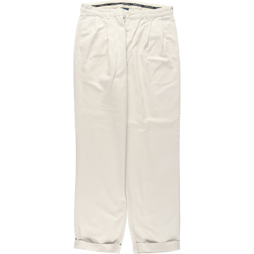 Ralph Lauren POLO RALPH LAUREN HAMMOND PANT Two-pleat Chino Pants Men's W35 equivalent cotton ivory Vintage Second Hand