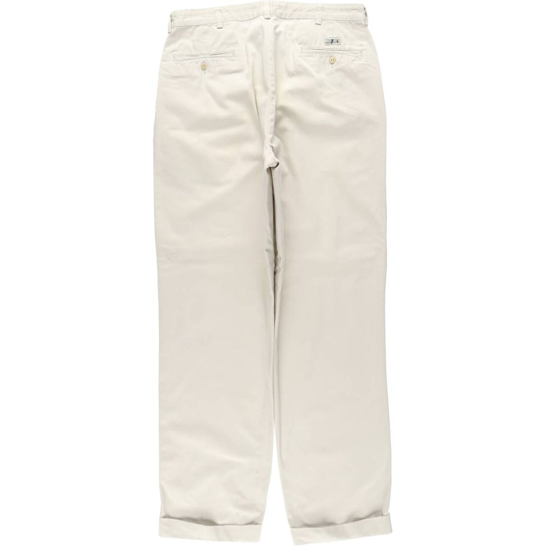 Ralph Lauren POLO RALPH LAUREN HAMMOND PANT Two-pleat Chino Pants Men's W35 equivalent cotton ivory Vintage Second Hand