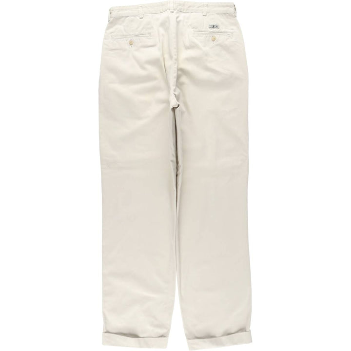 Ralph Lauren POLO RALPH LAUREN HAMMOND PANT Two-pleat Chino Pants Men's W35 equivalent cotton ivory Vintage Second Hand